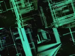 逐渐推进的网格鬼影空间循环动画glytchghost