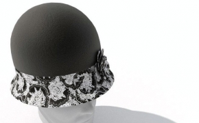 碎花花边女士圆帽C4D模型 Ladies round cap 3D model