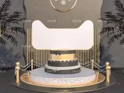 黑金色天猫标志舞台标题背景C4D工程
