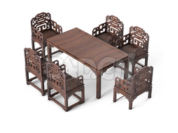 明清风格太师椅餐桌七件套中式古典家具
