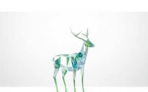 低面动物：翡翠鹿C4D模型 Emerald deer