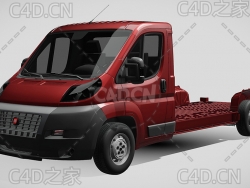 菲亚特ducato杜卡托牵引车卡车平板车货车2014款C4D汽车模型下载