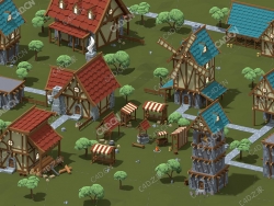 44个庄园建筑道具单体C4D模型Medieval Village Pack - Dec 2020
