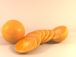 桔子切片C4D模型 orange model render arnold in c4d
