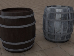 木桶 酒桶C4D模型 le tonneau