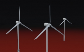 风车发电C4D模型 Windmill power generation