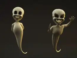 恐怖的幽灵C4D动画工程 Rigged C4D Ghost