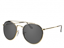 金框双梁太阳镜经典墨镜3D模型素材下载Round Double Bridge Sunglasses Gold by RayBa