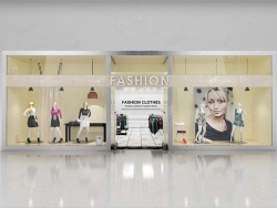 时尚服装店3d model of Shop window witch low polyinterior