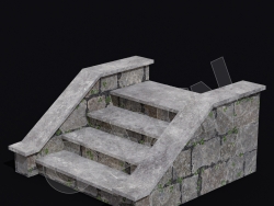 C4D四层石头台阶香格里拉中式建筑模型 Kitbash3d-Shangri-La_Stairs_A_grp
