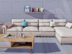室内设计客厅沙发组合家具模型包 Sofa combination