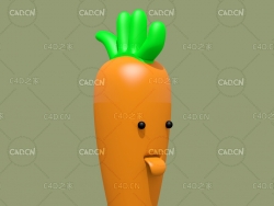 胡萝卜卡通角色C4D模型 carrot