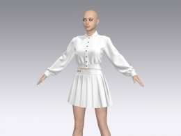 女孩外套服装3D模型 Girl’s Outfit 09 – MD/Clo3d + Smart Material + 4K Textures + OBJ + FBX