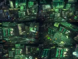 C4D赛博朋克科幻电脑黑客脑控制台Hacking Workspace Scene C4d and Octane