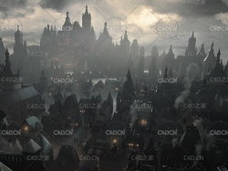 黑暗城堡建筑楼房3D模型 KitBash3D – Dark Fantasy (OBJ/FBX/MAX格式)