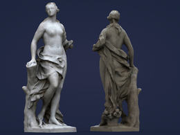 卢浮宫雕塑凡尔赛的戴安娜C4D模型 diane vi louvre museum low definition