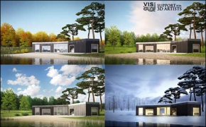 野外别墅四季场景3D模型（MAX）VisCorbel 4 Season