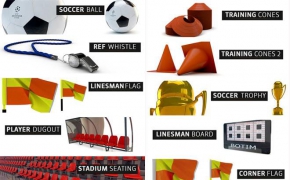 世界杯足球场设施相关3D模型合辑The Pixel Lab 3D Soccer Pack