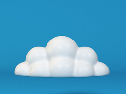 低面卡通多云图标模型Flat Cloud_5