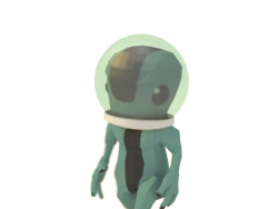 低面卡通拍手的外星人动画C4D模型Alien Animated