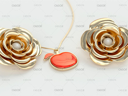 苹果项链C4D模型 Jewelry
