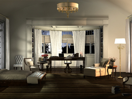 C4D室内模型渲染 欧式客厅渲染模型 Indoor model rendering