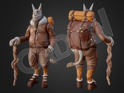 旅行者山羊变异人C4D模型