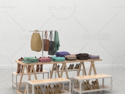 女鞋挎包衣服货架C4D模型