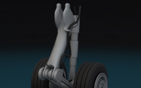飞机起落架C4D模型 Plane Landing Gear 3d model