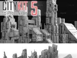 未来科幻城市楼房3D模型 CityKit Sci-Fi Edition Part 5 by Joost van Kempen