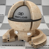 vray for c4d材质：Travertine Procedural 2.0