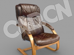 C4D棕色皱褶旧皮椅3D扫描模型 Chair Version 2 mm