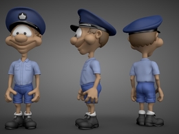 邮递员小男孩卡通形象C4D模型 PostMan 3d model