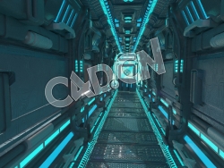 C4D太空飞船走廊机甲舱模型 Spaceship Corridor Challenge