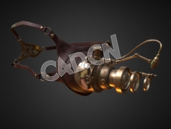 C4D蒸汽朋克风镜模型 Steampunk goggles