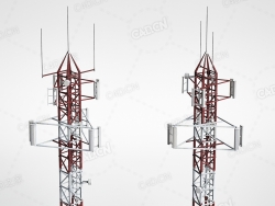 信号塔金属铁架C4D模型下载