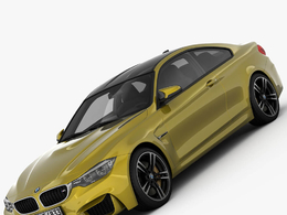 宝马M4跑车F82 C4D模型 BMW M4 Coupe F82 2015 3D Model