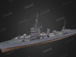 美国海军邦克山号航空母舰C4D模型下载Hill 3d model