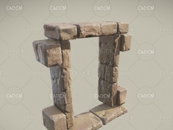 石门C4D模型 Ancient Stone Window Door Frame
