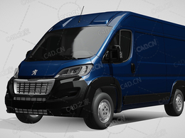标致经理furgon封闭车厢面包车货车2014款C4D汽车模型下载