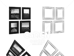 墙画摄影挂图相框C4D模型