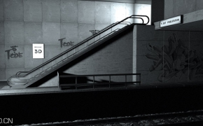 地下地铁站场景C4D模型 Underground Metro Station