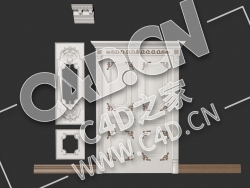 C4D欧式门线石膏雕花线条石膏线门套模型_10 Classic Interior Walls 2