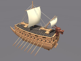 龙舟C4D模型 Boat