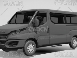 依维柯面包车2022款C4D汽车模型下载