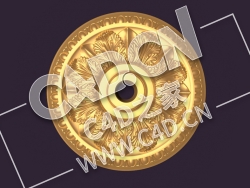 C4D欧式石膏雕花灯盘灯座浮雕花构件模型_68