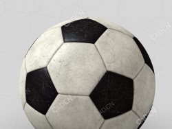 满是划痕的足球踢旧的足球C4D模型Soccer Ball