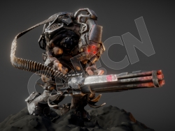 拿重武器的战争机器怪物C4D模型