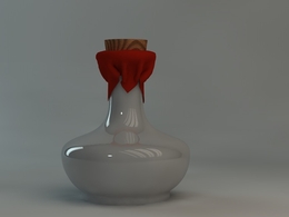 木塞酒瓶C4D模型 wine bottle