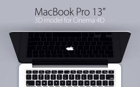 苹果笔记本C4D模型MacBook Pro 13 Retina 3D Model